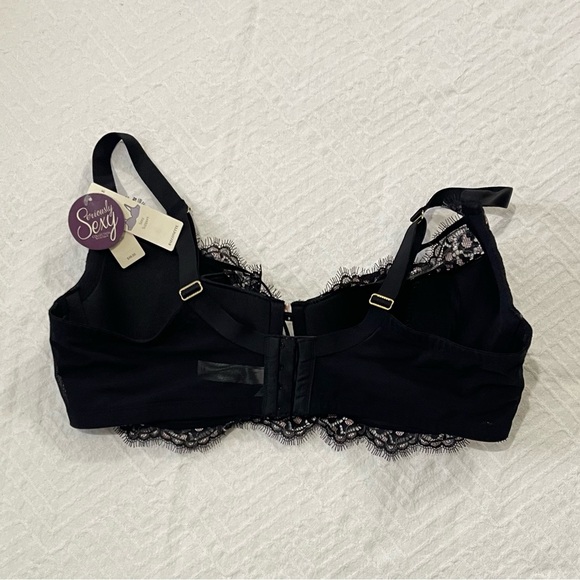 Cacique Balconette Bra 42DD Underwire Black Lace Pink Hearts Sexy Support
NWT - Picture 5 of 9